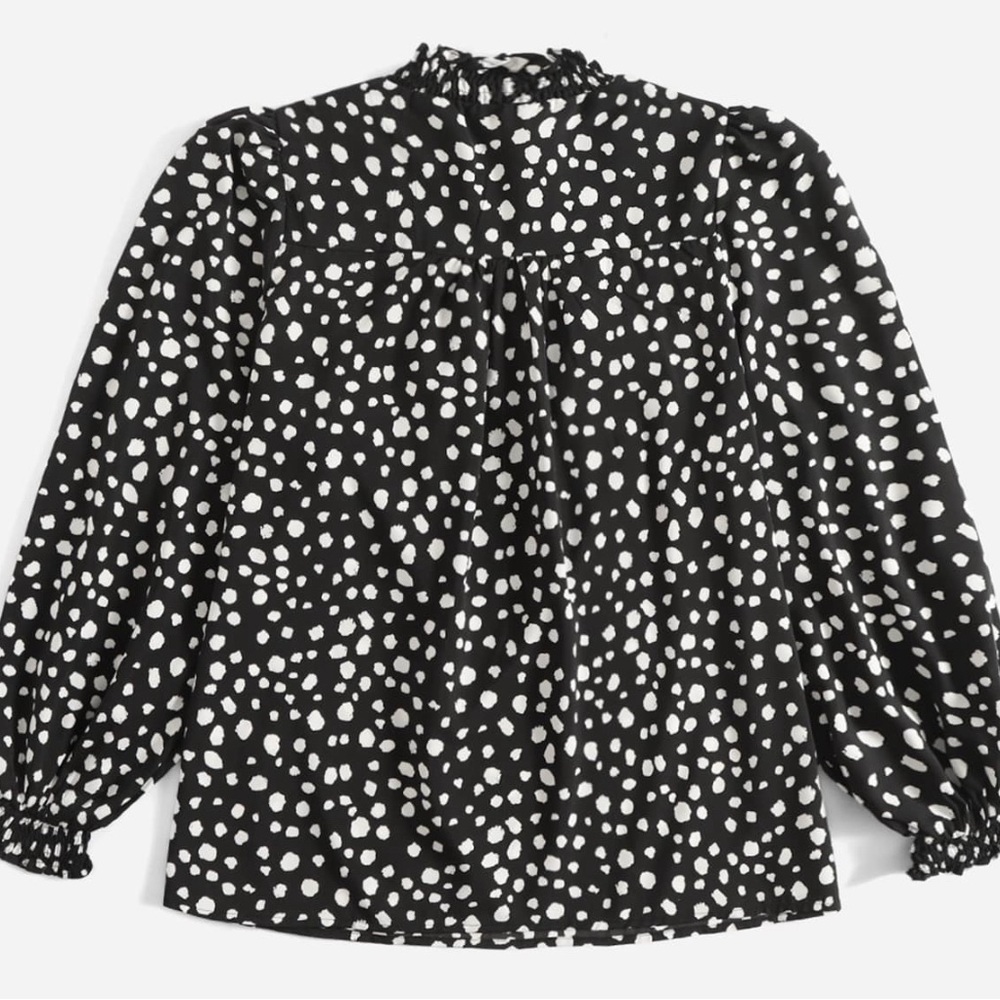 SHEIN Black and White Spotted Blouse
